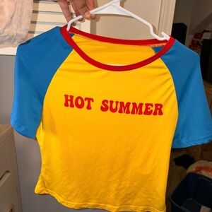 Yellow and Blue 'Hot Summer' Tee